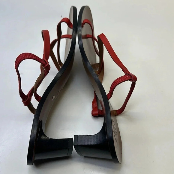 ATP Atelier Sandals High Heel Open Toe Strappy Leather Shoes Red Brown Size 38 8 - Picture 10 of 12